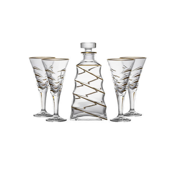 Bohemia Crystal Sherbet set with flask 7 Pieces - CAZABLANCA