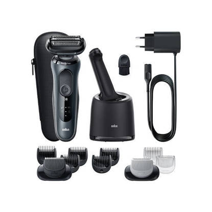 ماكينة حلاقة كهربائية للرجال براون Series 6 مع ملحقين إضافيين رمادي N7650cc Braun Electric Hair Clipper for men Series 6 for dry & wet use Gray N7650cc