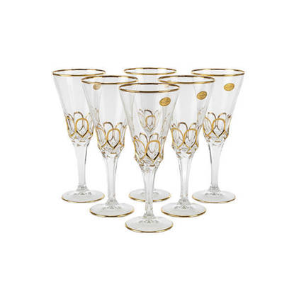 طقم كاسات كريستال من بوهيميا 6 قطع - الحرمين مدهب Bohemia Crystal Juice Cups set 6 Pieces - ELHARAMEN GOLD CUPS