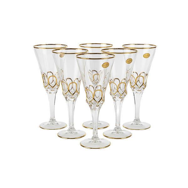 Bohemia Crystal Juice Cups set 6 Pieces - ELHARAMEN GOLD CUPS