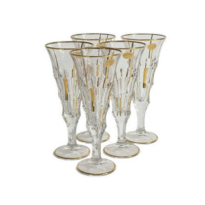 طقم كاسات كريستال من بوهيميا 6 قطع - كسكادا مدهب بلاتين Bohemia Crystal Juice Cups set 6 Pieces - KASKADA GOLD PLATIN CUPS