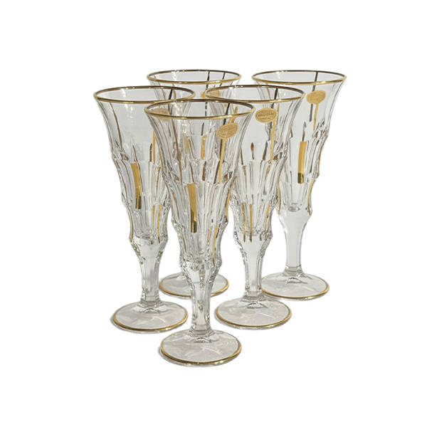 Bohemia Crystal Juice Cups set 6 Pieces - KASKADA GOLD PLATIN CUPS