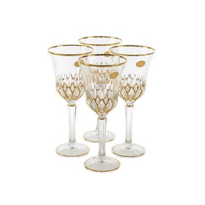 طقم كاسات كريستال من بوهيميا 6 قطع - اداجيو مدهب Bohemia Crystal Juice Cups set 6 Pieces - ADAJIO GOLD CUPS