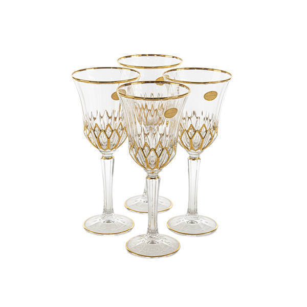 Bohemia Crystal Juice Cups set 6 Pieces - ADAJIO GOLD CUPS