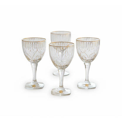 طقم كاسات كريستال من بوهيميا 6 قطع - اريزو شعلة مدهب (عصير) Bohemia Crystal Juice Cups set 6 Pieces - ARIZO FIRE GOLD CUPS