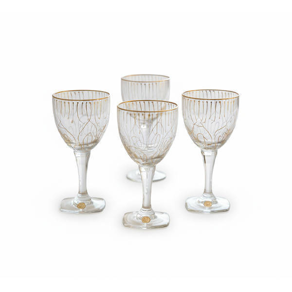 Bohemia Crystal Juice Cups set 6 Pieces - ARIZO FIRE GOLD CUPS