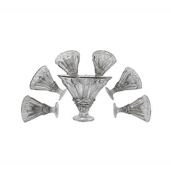 Bohemia Crystal Dessert Bowls set 7 Pieces - BRAGA PLATIN RANDOM DESERTS BOWLS