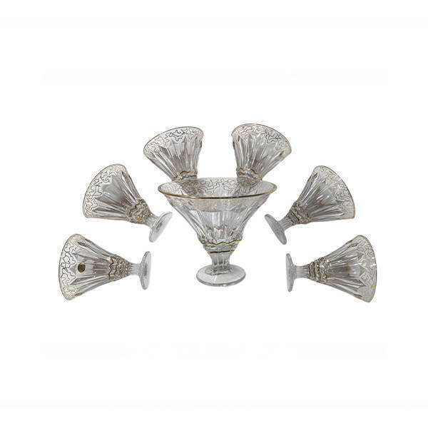 Bohemia Crystal Dessert Bowls set 7 Pieces - BRAGA SANFRA GOLD DESERTS BOWLS