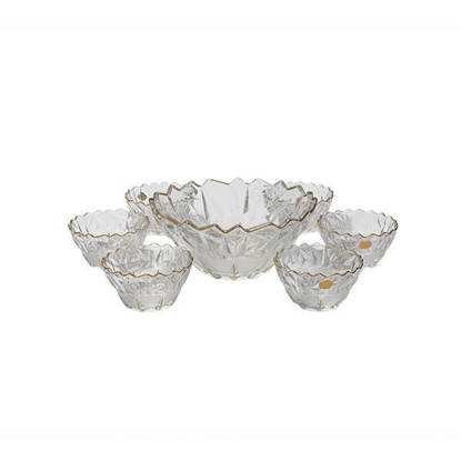 طقم خشاف كريستال من بوهيميا 7 قطع - مونتانا رمل دهب Bohemia Crystal Dessert Bowls set 7 Pieces - MONTANA SAND GOLD DESERTS BOWLS