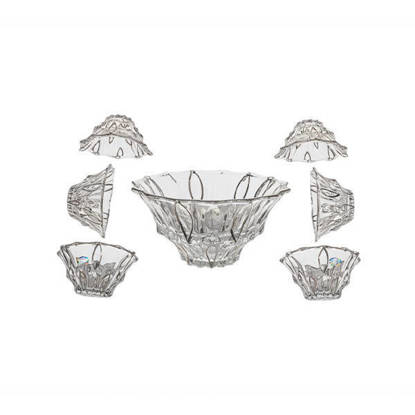 طقم خشاف كريستال من بوهيميا 7 قطع - ميراج تحديد بلاتين Bohemia Crystal Dessert Bowls set 7 Pieces - MIRAGE SELECT PLATIN DESERTS BOWLS