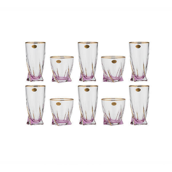 Bohemia Crystal Tea Cups set 12 Pieces - ECUADOR ROSE GOLD TEA CUPS