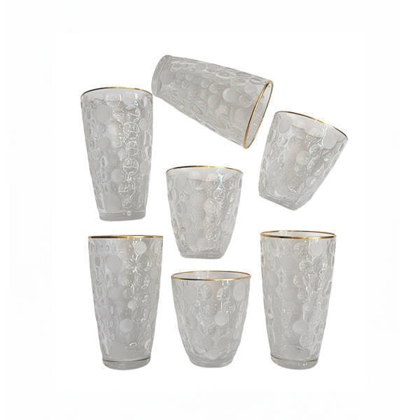 Bohemia Crystal Tea Cups set 12 Pieces - BUBBLES CIRCLEES TEA CUPS