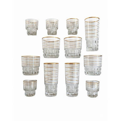 طقم شاي و شوب و قهوة كريستال من الامبراطور 18 قطعة - مدهب Emperor Crystal Tea Cups set 18 Pieces - EMPEROR GOLD TEA CUPS