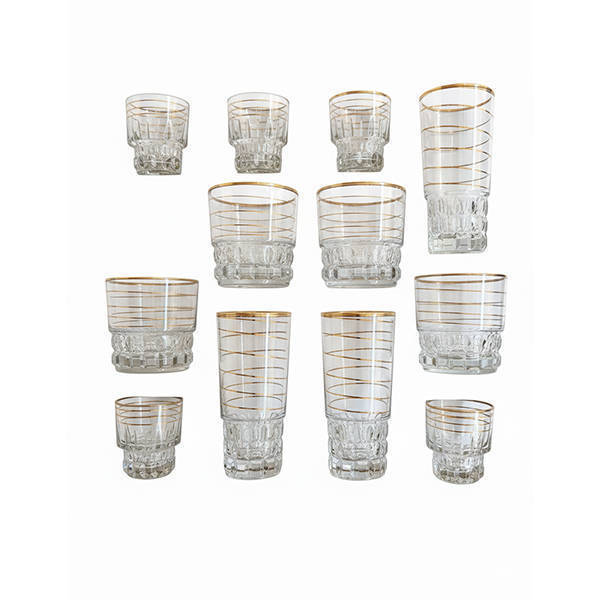 Emperor Crystal Tea Cups set 18 Pieces - EMPEROR GOLD TEA CUPS