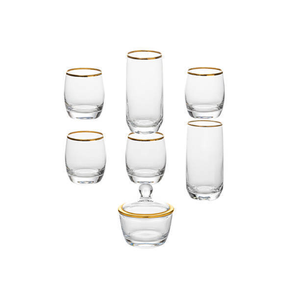 Turkish Crystal Tea Cups set 20 Pieces - ART SHEFA GOLD TEA CUPS