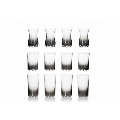 طقم شاي و شوب و قهوة كريستال تركي 18 قطعة - سلفانا بلاتين Turkish Crystal Tea Cups set 18 Pieces - SELVANA PLATIN TEA CUPS