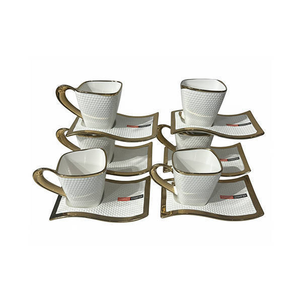 Turkish Sea Waves Porcelain Tea Set 12 Pieces White