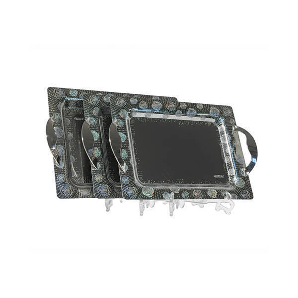 Arsiha Serving Trays set 3 Pieces Black - 12