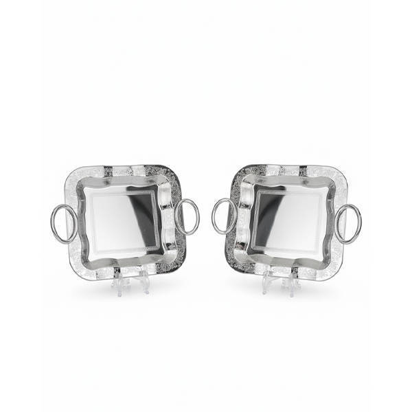 Arsiha Serving Trays set 2 Pieces Silver - 013