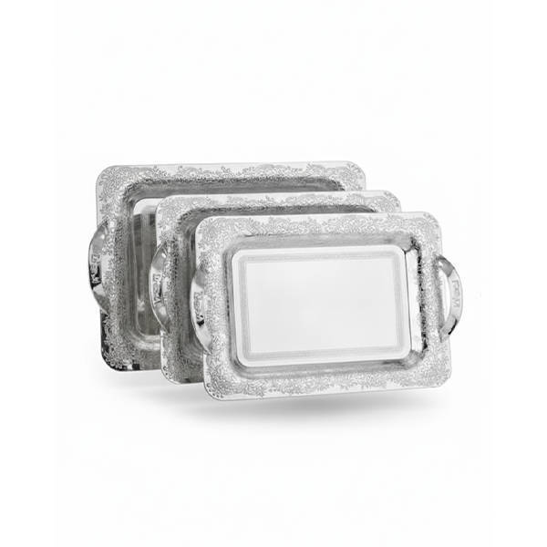 Arsiha Serving Trays set 2 Pieces Silver - T09