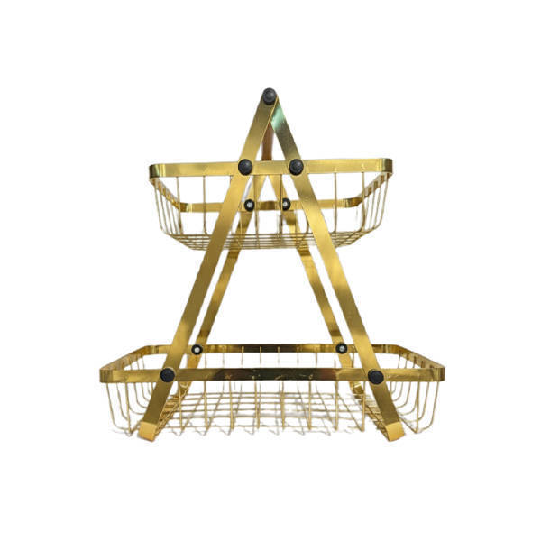 Shayala Tasaly and Cake Stand 2 Levels Gold