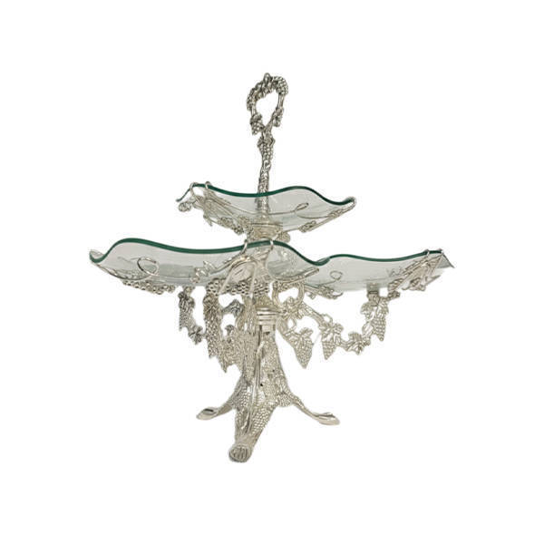 Shayala Tasaly and Cake Stand 3 Levels Silver - 706