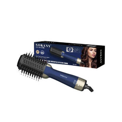 فرشه استشوار سوكانى 1200 وات ازرق SK-904a Sokany Hair Straightener Brush 1200 Watt Blue SK-904a