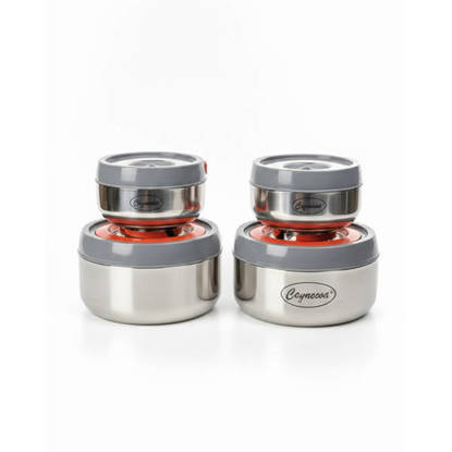 حافظة طعام لوكس 4 قطع ستيل - 2400 Lux Food Portfolio set 4 Pieces Steel - 2400