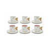 Nour Al Mostafa Coffee Pot Heart & Butterfly 12 Pieces With Gold Hand - White