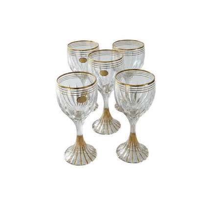 Bohemia Crystal Juice Cups set 6 Pieces - ALEX GOLD CUPS