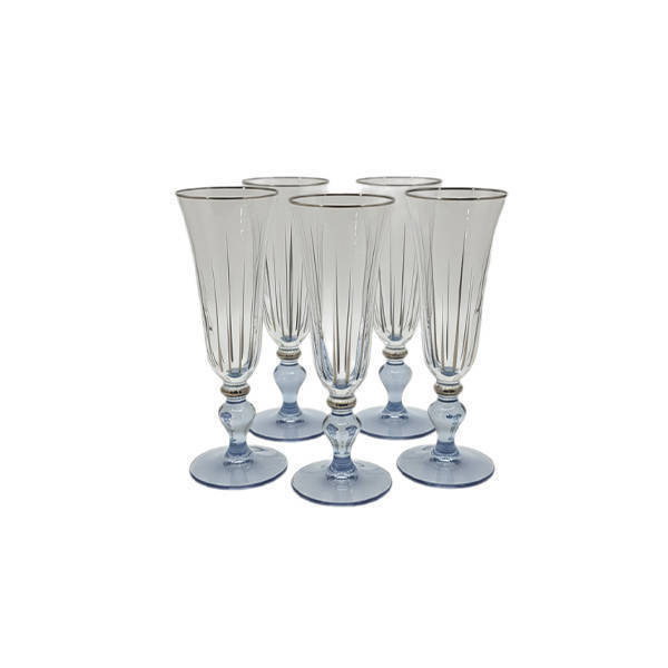 Bohemia Crystal Juice Cups set 6 Pieces - VECTORIA BLUE PLATIN