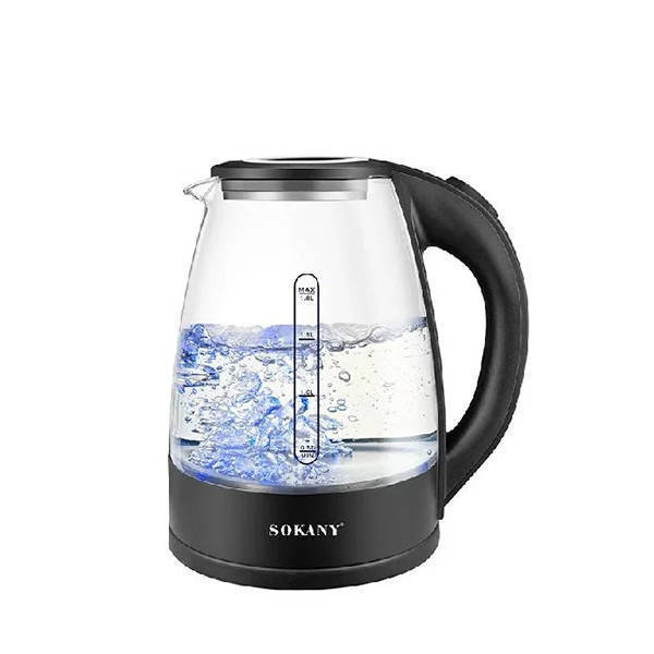 Sokany Electric Water Boiler 1.8 liter 1500 Watt Black Glass SK-09068