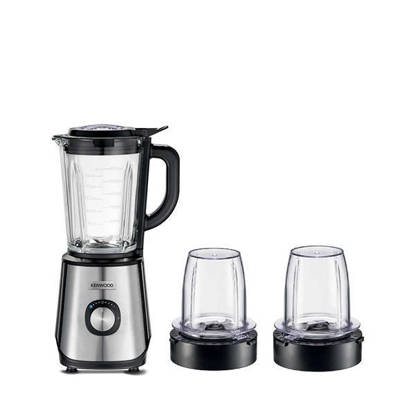 Kenwood Glass Countertop Blender 1.5 Liter 1000 Watt Silver Black BLM45.720SS