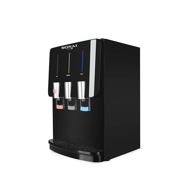 Sonai Desk Water Dispenser 3 Taps Top Loading 18.9 Liter Black MAR-1200TP