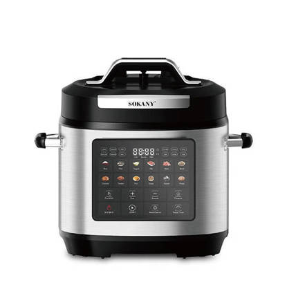 Sokany Electric Pressure Cooker 9 Liter 1300 Watt Digital Silver SK-07092