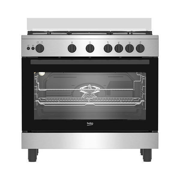 Beko Gas Cooker 5 Burners 90 cm Full Safety Stainless BGGR 12113 GXF