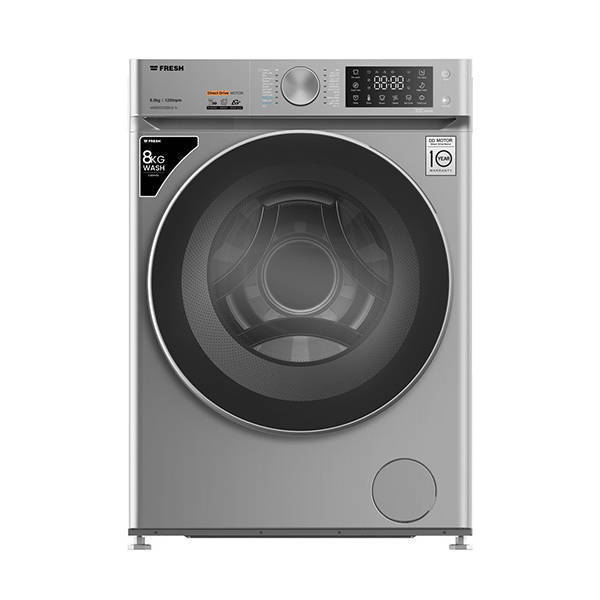 Fresh Washing Machine 8KG Inverter Direct Drive Silver W8DD1255G2-S