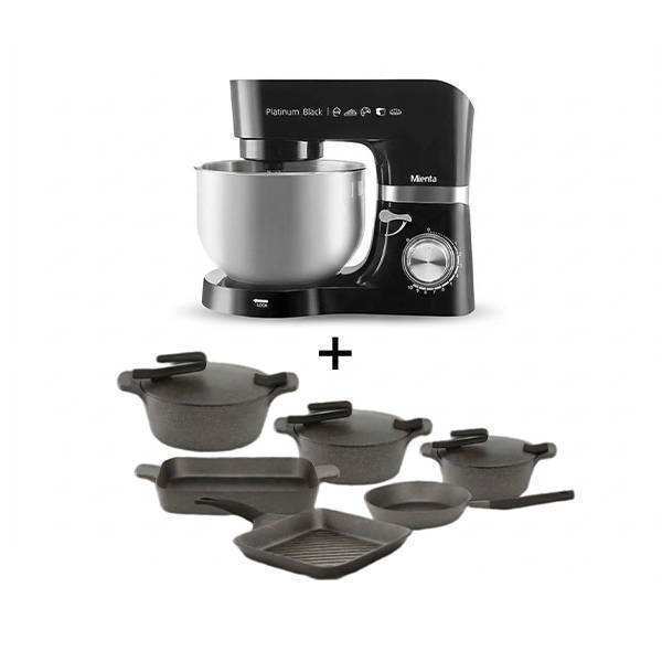 Mienta Stand Mixer 1300 W 5.5 Liters - Black + Pyrex gift set - KM38332C