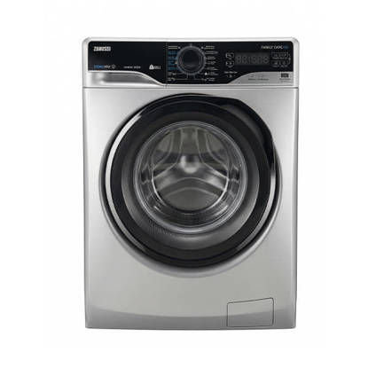 ZANUSSI 9KG STEAMMAX FRONT LOAD WASHING MACHINE 1200 RPM INVERTER - SILVER, BLACK DOOR ZWF9221SB7