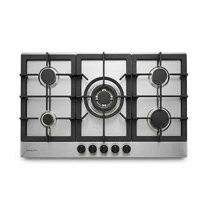 Manilotti Built-In Gas Hob 5 Burner 90 cm Cast Iron Grates Full Safety Stainless MT-PFA950T-FK105-SS