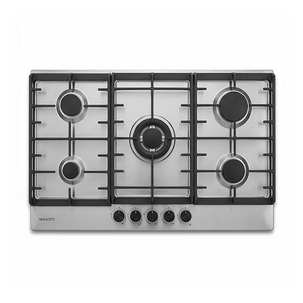Manilotti Built-In Gas Hob 5 Burner 90 cm Cast Iron Grates Full Safety Stainless MT-GFS950TT-FK105-SS
