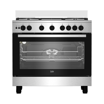 Beko Gas Cooker 5 Burners 90 cm Digital Full Safety Stainless Silver BGGR11215GX2