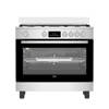 Beko Gas Stove 90x60 cm 5 Burners Full Safety Digital Screen Flower Holders Silver BGGR 11228 GXA