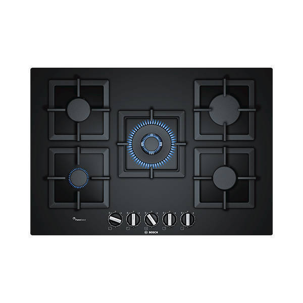 Bosch Built-in Gas Hob 5 Burners 75 cm Black PPQ7A6B20