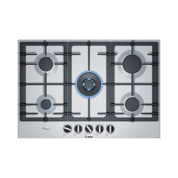 Bosch Series 6 Built-in Gas Hob 5 Burners 75 cm Stainless Steel PCQ7A5B90