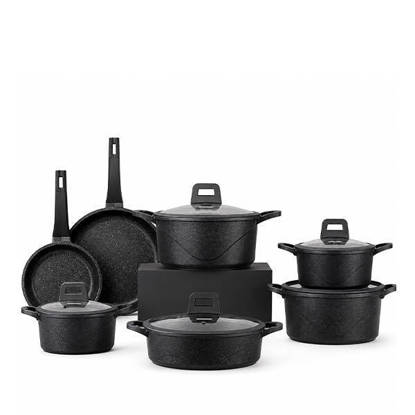 Black Vivaldi Granite Ruby Cooking Utensils Set - 12 Pieces
