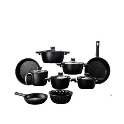 Vivaldi Granite Cookware Set 15 Pieces - Black