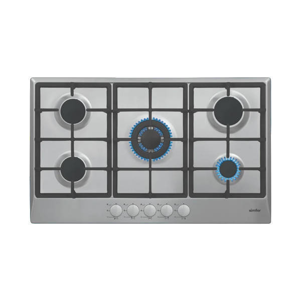 Simfer Gas Hob Stainless Steel 90cm 5 Sabaf Burners Model 9501WGRIM
