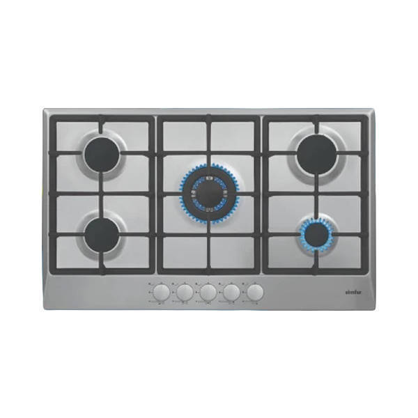 Simfer Built-In Gas Hob Stainless Steel 90 cm 5 Sabaf Italian Burners Auto Ignition BH90SG01