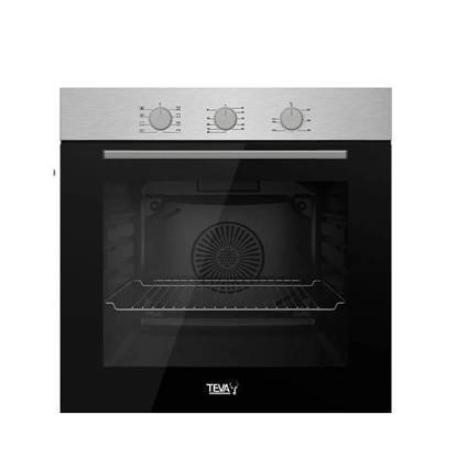 TEVA Built-In Gas Oven 60 cm 72 liter with Grill and Cooling Fan Black Glass NBGF XDT